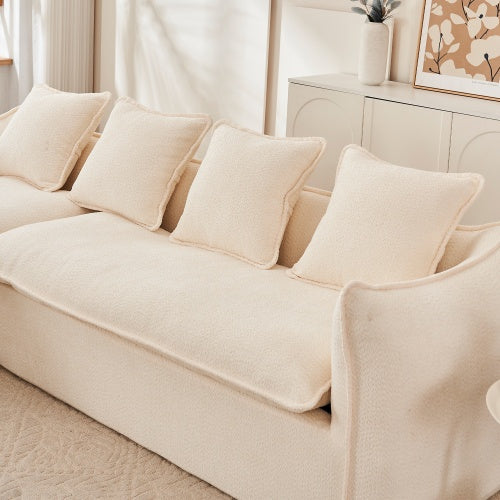 Provided Sofa Deep Seat Sofa 3 Seater For Living Room Oversized Comfy Sofa L-Shape Sofa Couch With Chaise Home Furniture Sleeper Sectional Sofa For Apartment, Office Left Hand Facing