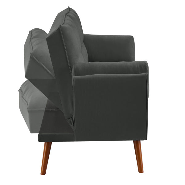 Linen Sofa Furniture With Adjustable Backrest And Easy Assembly Lounge Chair - Dark Gray