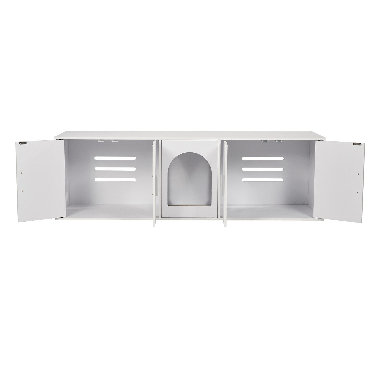 VEVOR Cat Litter Box Enclosure Wooden Litter Box Furniture Hidden  White