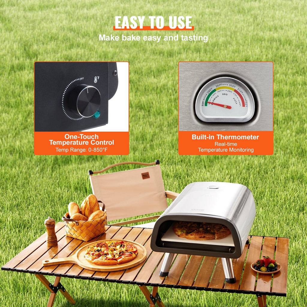 Electric Pizza Oven Countertop Pizza Maker For 12" Pizza Indoor & Outdoor