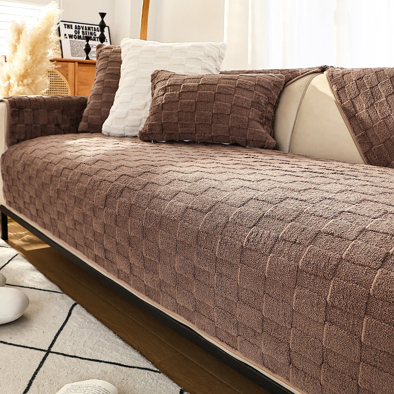 Sofa Cushion Plush Winter Antislip Simple Modern Cushion