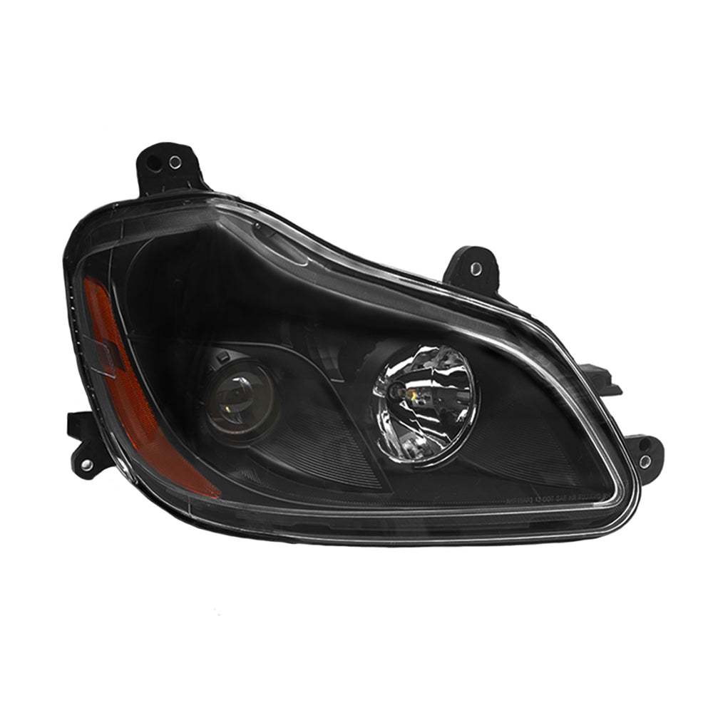 Black Headlights Compatible With Kenworth T680 2013-2021 Included Bulbs Passenger Side