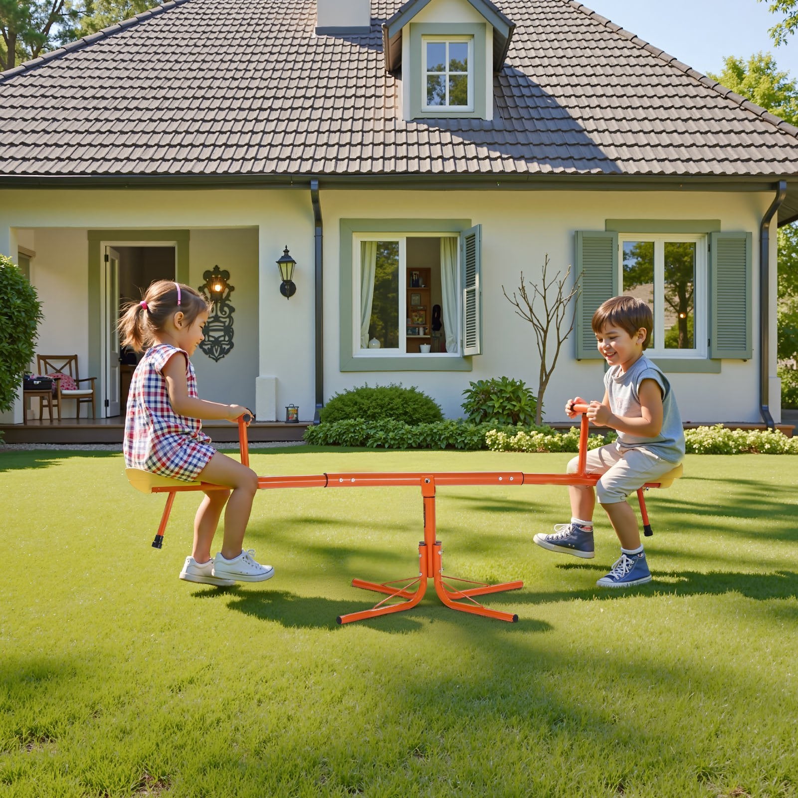 Kids Seesaw 100 Lbs Capacity Swiveling 360 Degrees Rotating Teeter Totter