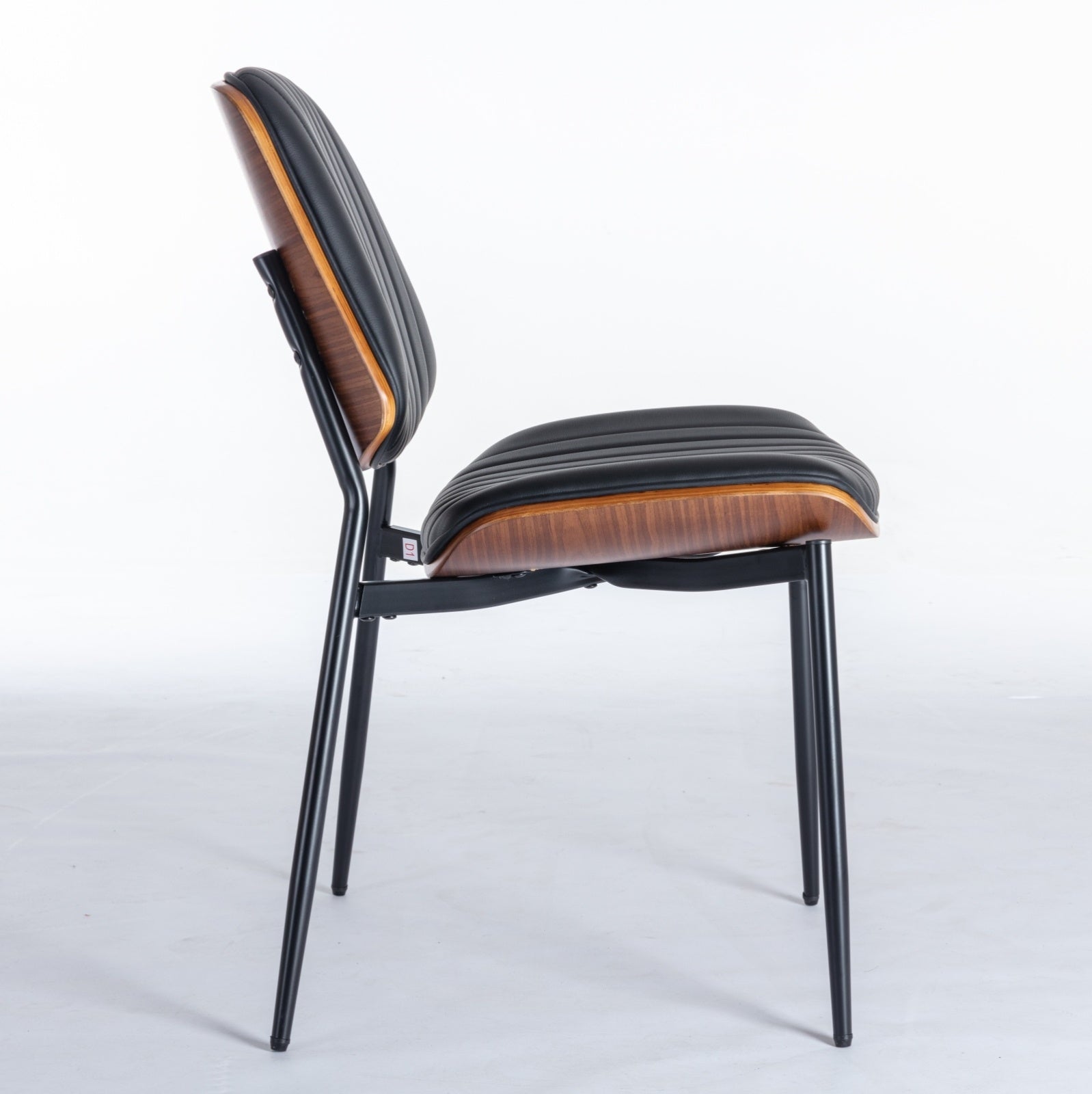 Dining Chairs Set Of 2 Mid Century Modern Retro Faux Leather Chair With Walnut Bentwo