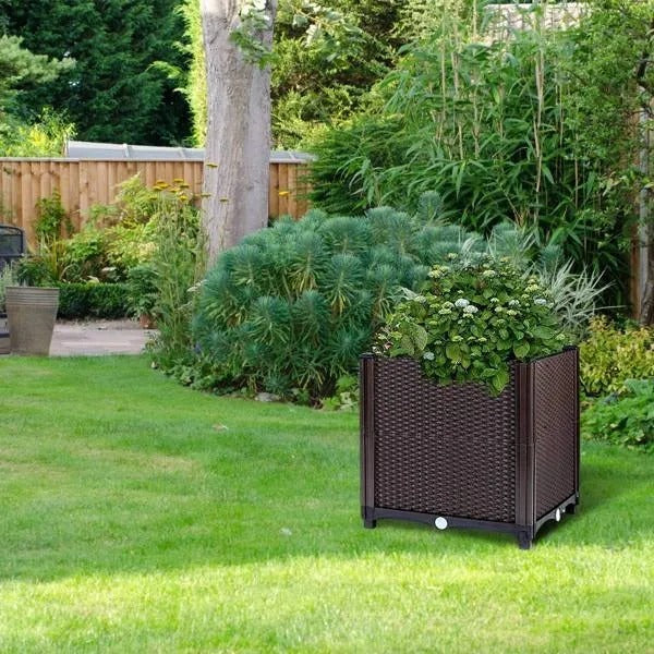 Raised Garden Bed Planter For Outdoor Plants Plastic Planters Box Elevated Garden Boxes Plant Pots Of Garden Patio Balcony Deck To Planting Flowers Vegetables Tomato And Herbs