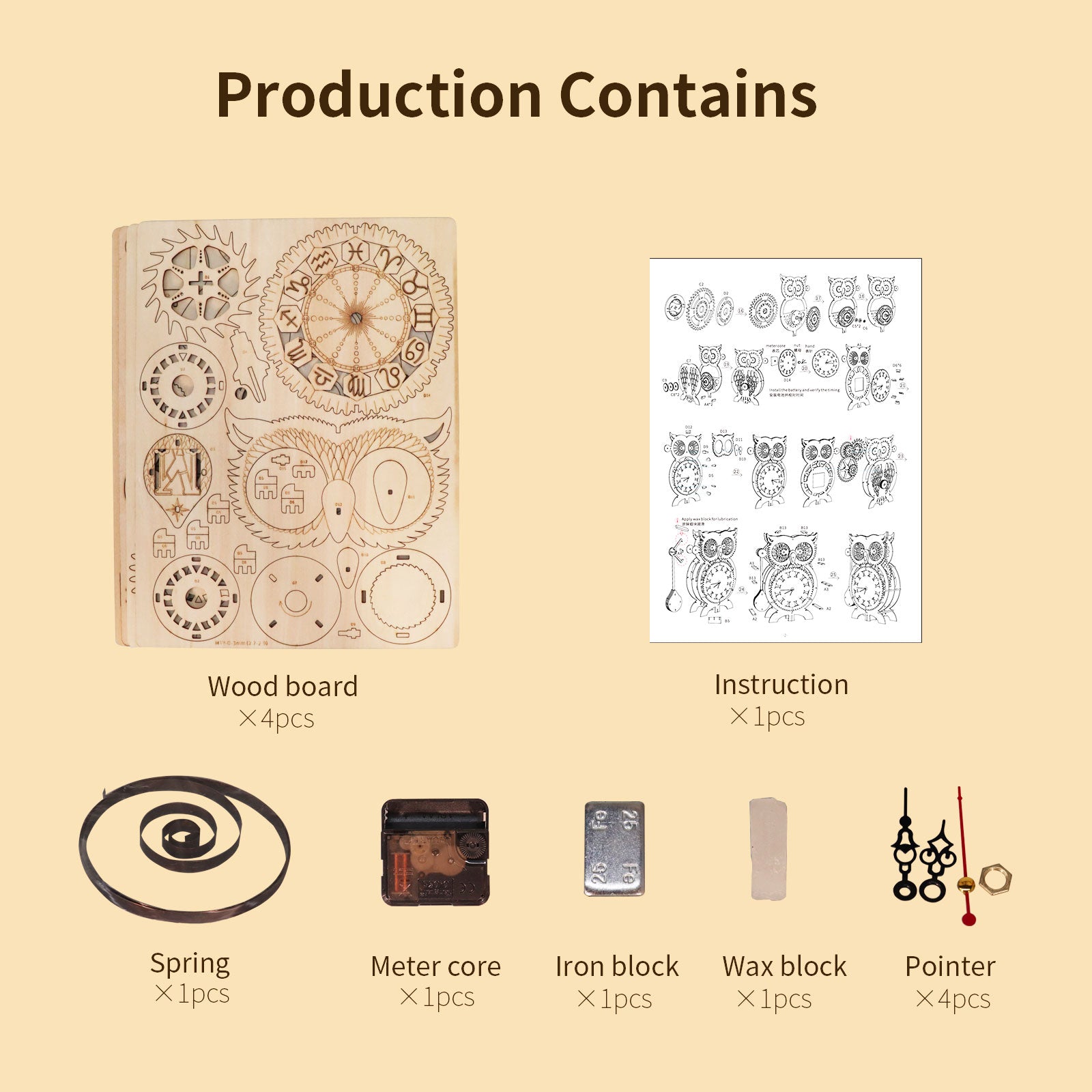 3D Wooden Puzzle Owl Clock Model Kits To Build Wooden Construction Handmade Craft Unique Christmas Gift