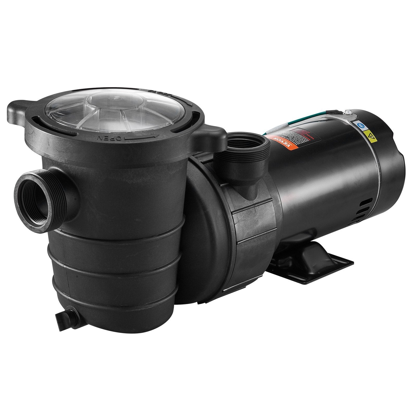 VEVOR Swimming Pool 2.0HP 115V 1500W, Single Speed Pumps For Above Ground Pool, Strainer Basket, 5400 GPH Max. Flow, ETL Certification