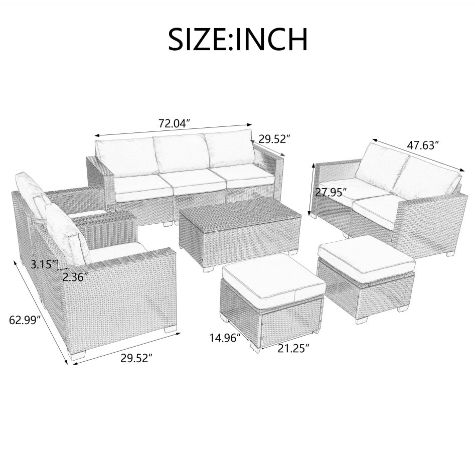 Outdoor 10 Piece Patio Furniture Set