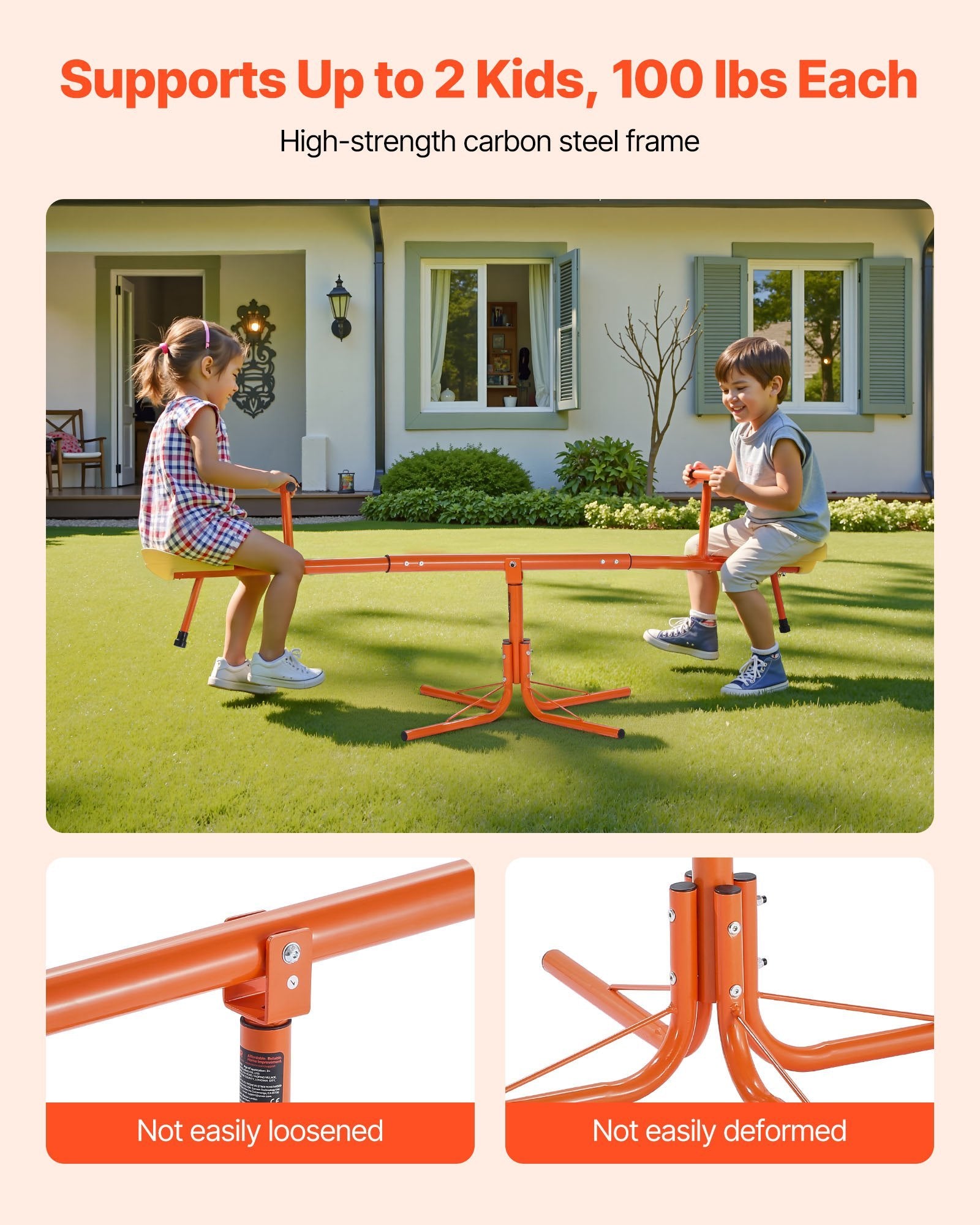Kids Seesaw 100 Lbs Capacity Swiveling 360 Degrees Rotating Teeter Totter