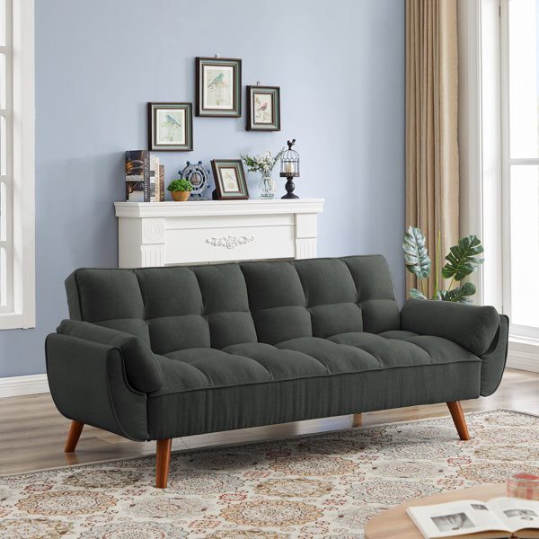 Linen Sofa Furniture With Adjustable Backrest And Easy Assembly Lounge Chair - Dark Gray