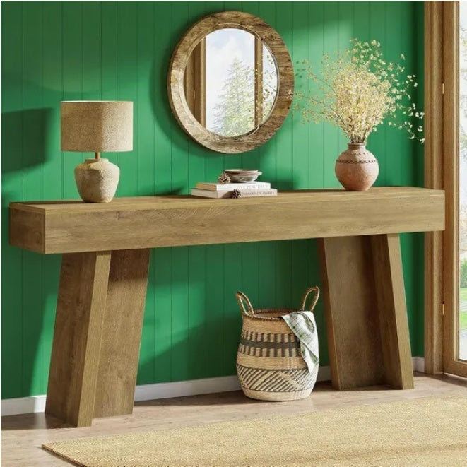 Farmhouse Narrow Entryway Table Behind The Couch For Living Room