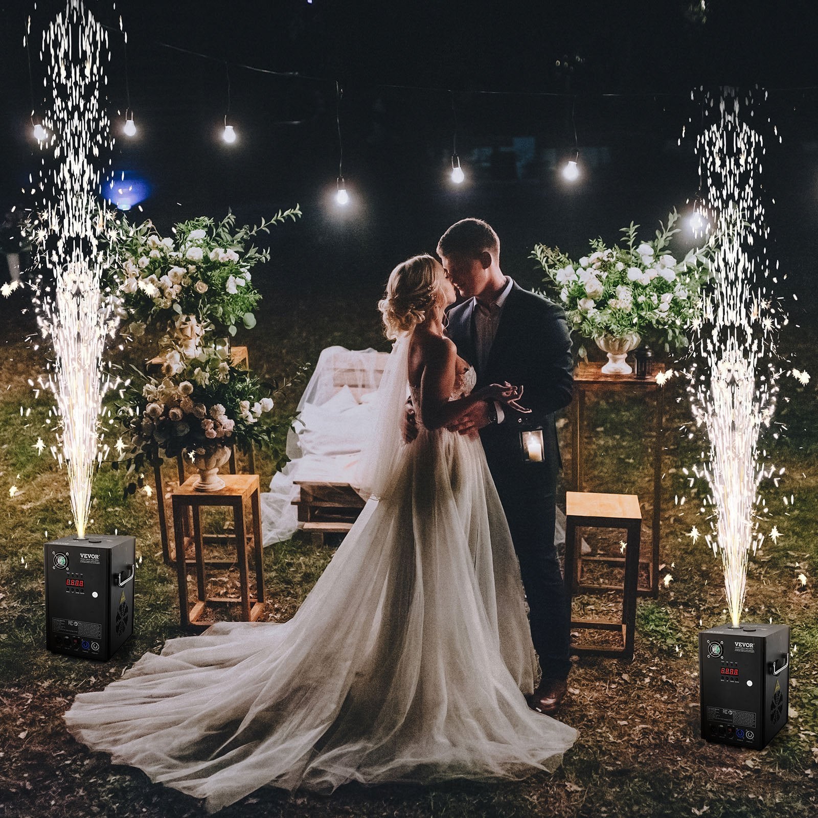 VEVOR Cold  Firework Machine 700W 6.6-16.4ft Stage DJ Wedding Event Party