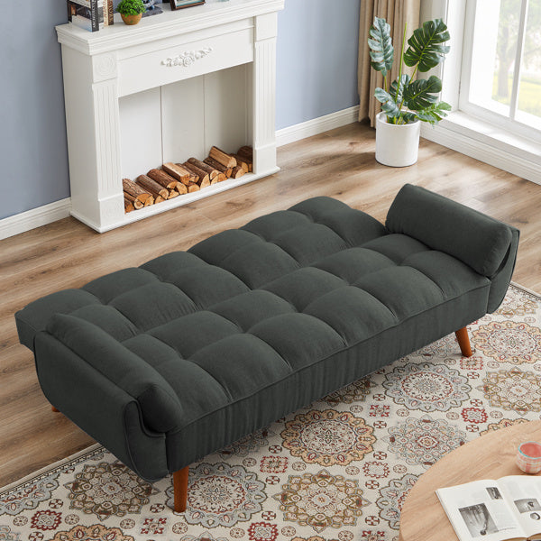 Linen Sofa Furniture With Adjustable Backrest And Easy Assembly Lounge Chair - Dark Gray