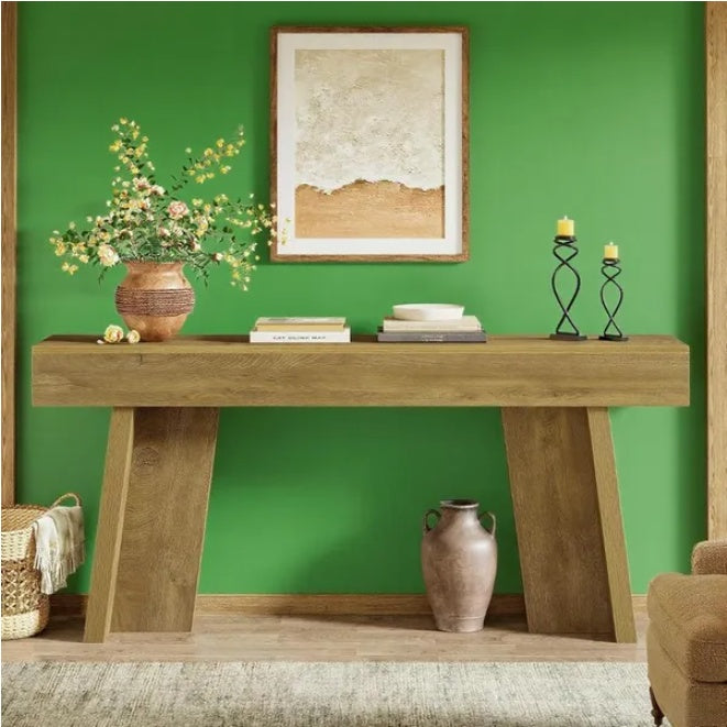 Farmhouse Narrow Entryway Table Behind The Couch For Living Room