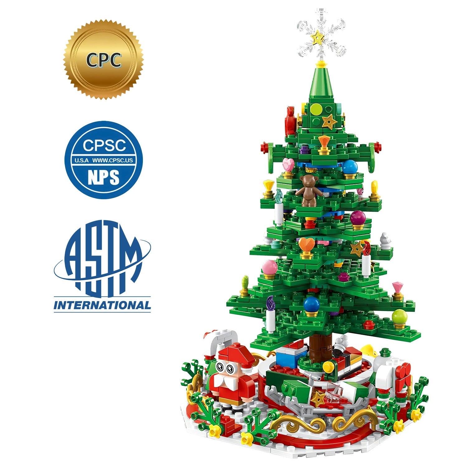2025 Year Christmas Tree Building Set With LED Light Tabletop Christmas Building Block 24 Days Christmas Countdown Calendar For Boys Girls 3-6