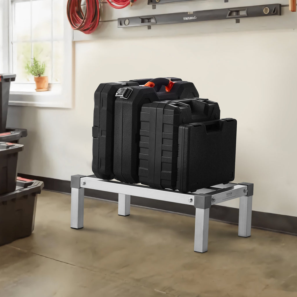 Newly Upgraded VEVOR Aluminum Dunnage Rack Stationary Dunnage Rack Storage Rack AirBNB/ Hotels