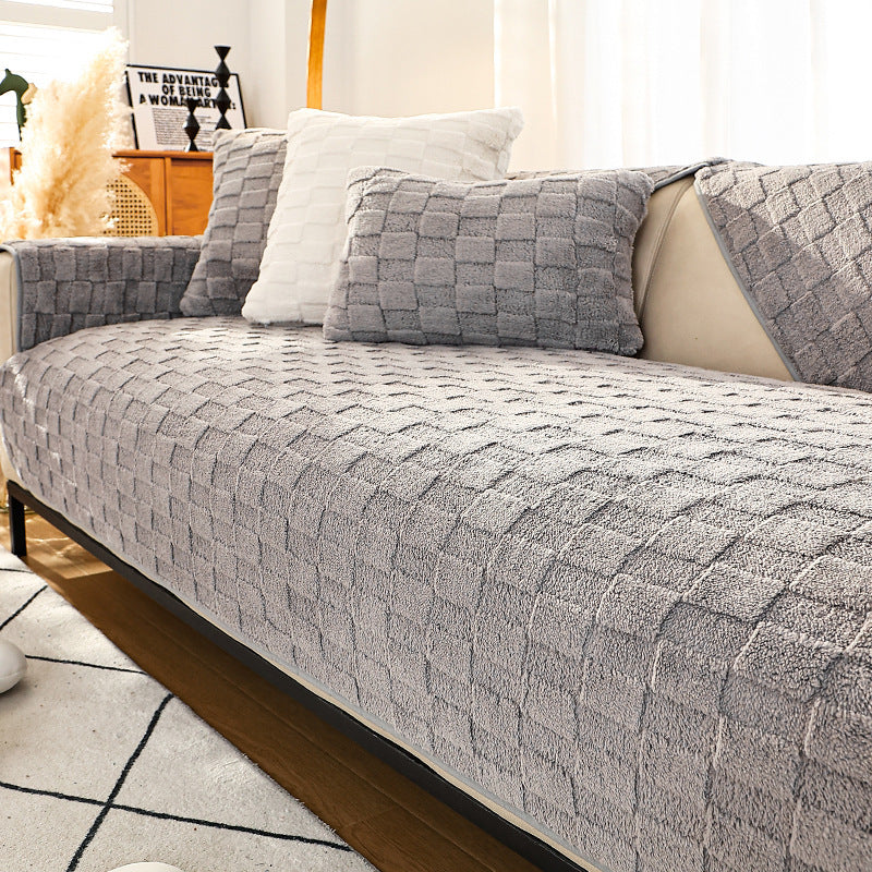 Sofa Cushion Plush Winter Antislip Simple Modern Cushion
