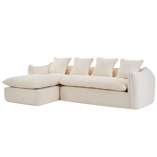 Provided Sofa Deep Seat Sofa 3 Seater For Living Room Oversized Comfy Sofa L-Shape Sofa Couch With Chaise Home Furniture Sleeper Sectional Sofa For Apartment, Office Left Hand Facing