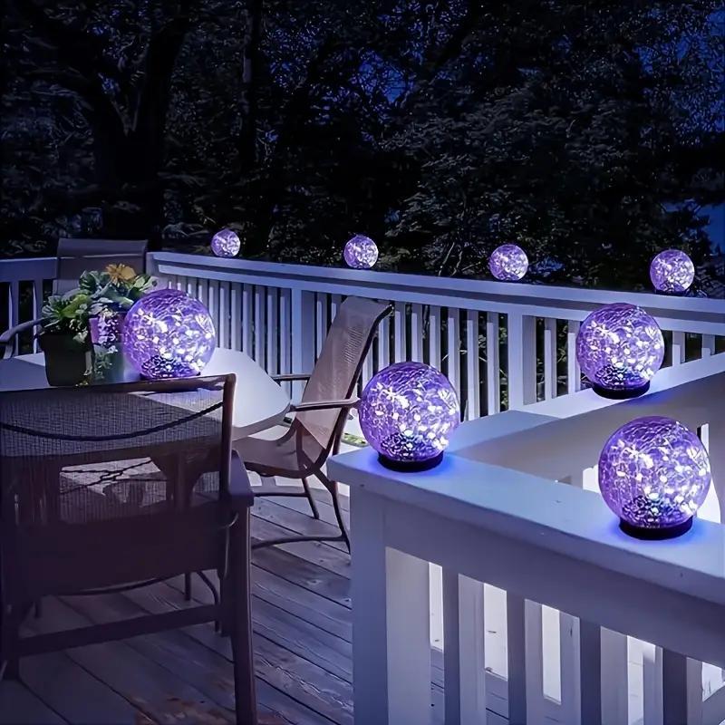 Solar Powered Outdoor Shatterproof High-quality Glass Ball Light With Ground Stakes. Automatic On Off Sensor. Warm, Soft Light Illuminates Patios, Terraces, And Lawns. Suitable For Weddings And Hallow