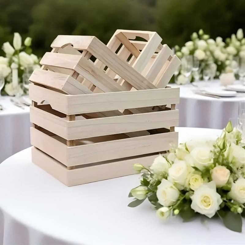 Three-piece Set Of Large Wooden Decorative Storage Boxes, Suitable For Weddings, Birthday Parties, Christmas And Thanksgiving Decorations.