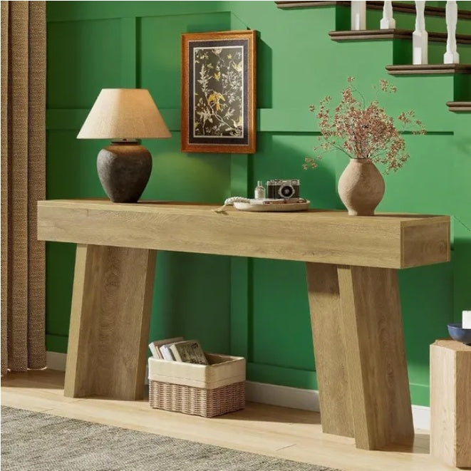 Farmhouse Narrow Entryway Table Behind The Couch For Living Room