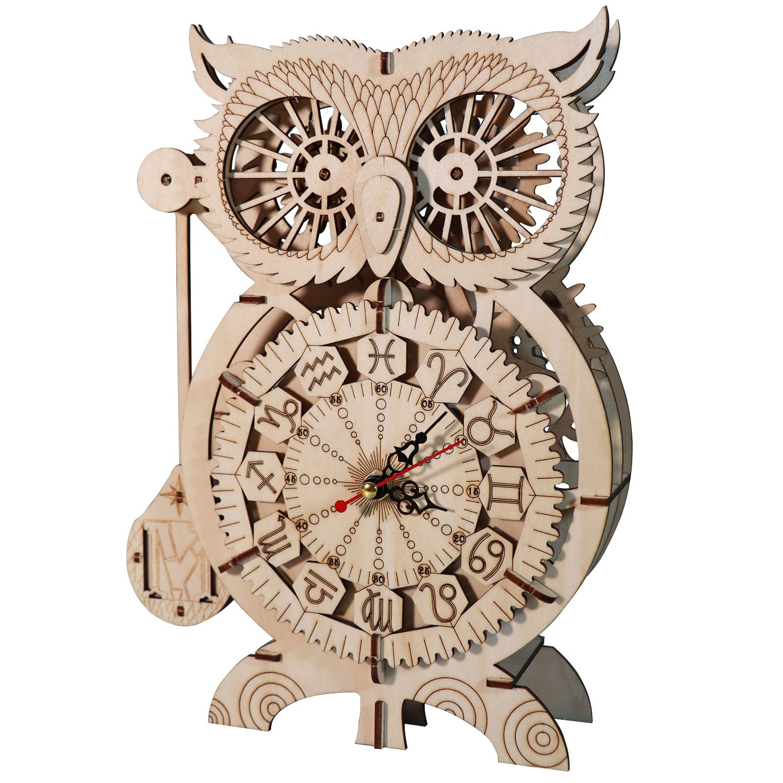 3D Wooden Puzzle Owl Clock Model Kits To Build Wooden Construction Handmade Craft Unique Christmas Gift