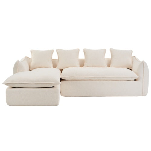 Provided Sofa Deep Seat Sofa 3 Seater For Living Room Oversized Comfy Sofa L-Shape Sofa Couch With Chaise Home Furniture Sleeper Sectional Sofa For Apartment, Office Left Hand Facing