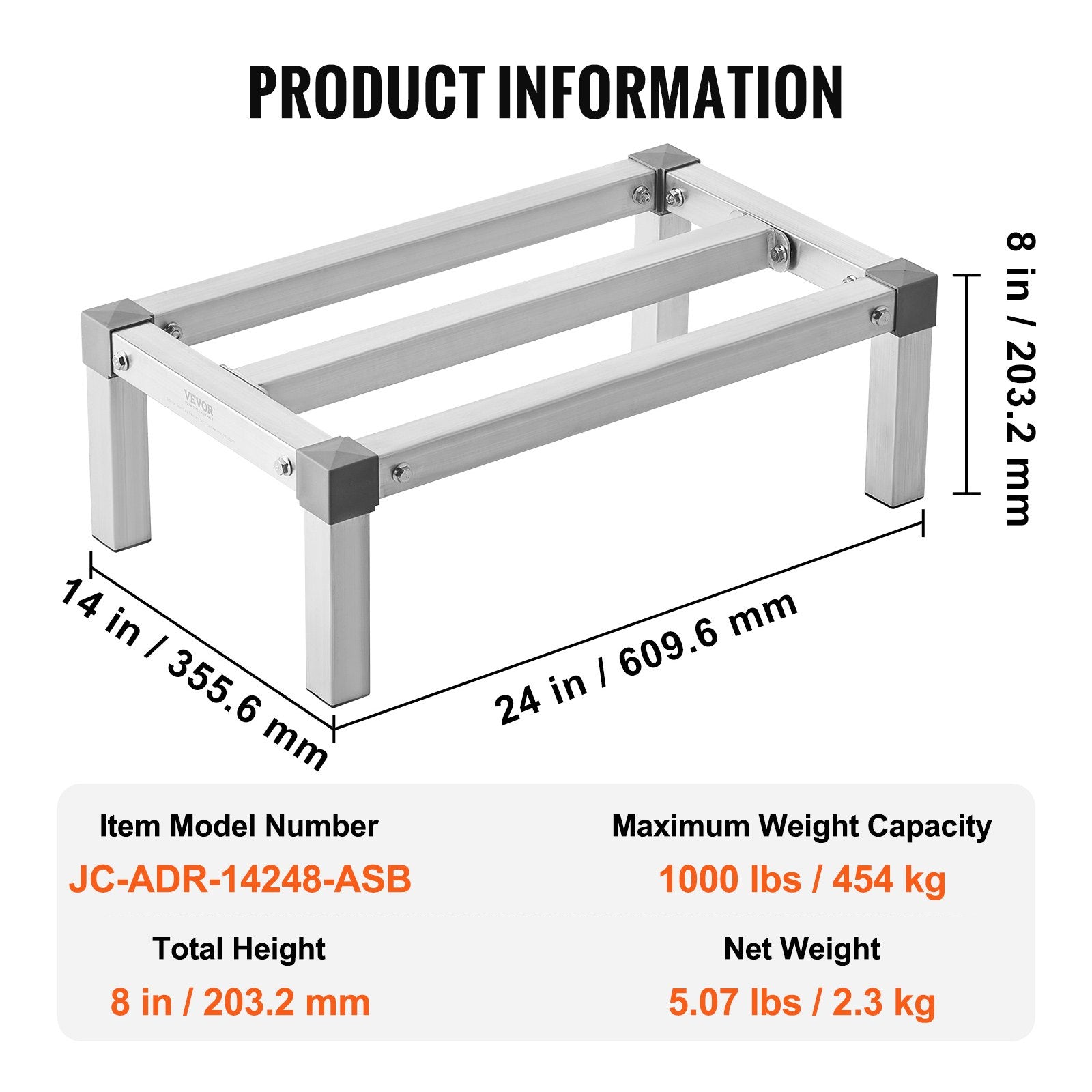 Newly Upgraded VEVOR Aluminum Dunnage Rack Stationary Dunnage Rack Storage Rack AirBNB/ Hotels