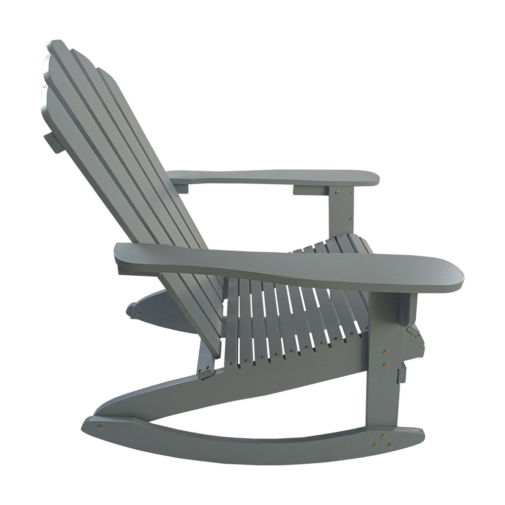 Reclining Wooden Outdoor Rocking Adirondack Chair,walnut