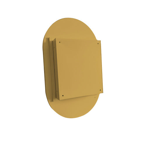 20x34 Inch Oval Recessed Medicine Cabinet, Metal Framed Bathroom Wall Cabinet With Mirror And Adjustable Shelves, Matte Gold