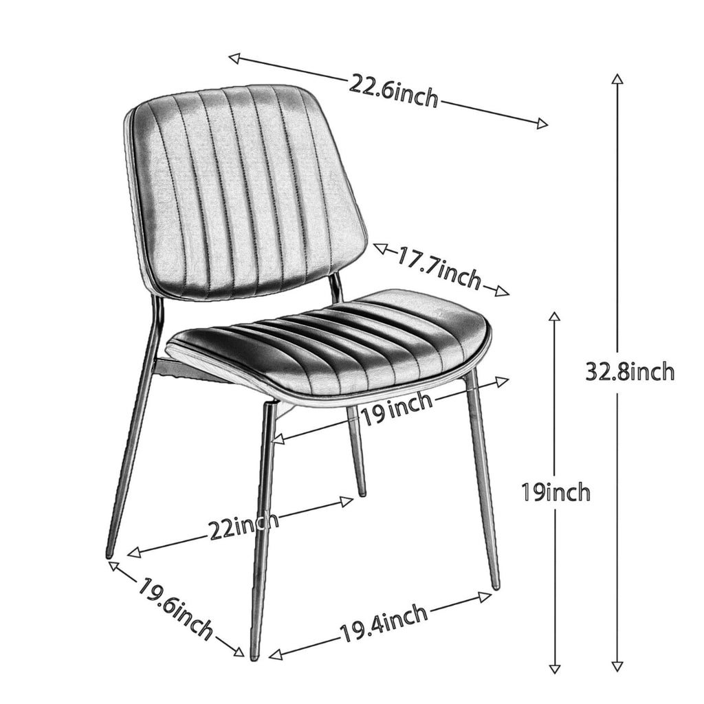 Dining Chairs Set Of 2 Mid Century Modern Retro Faux Leather Chair With Walnut Bentwo