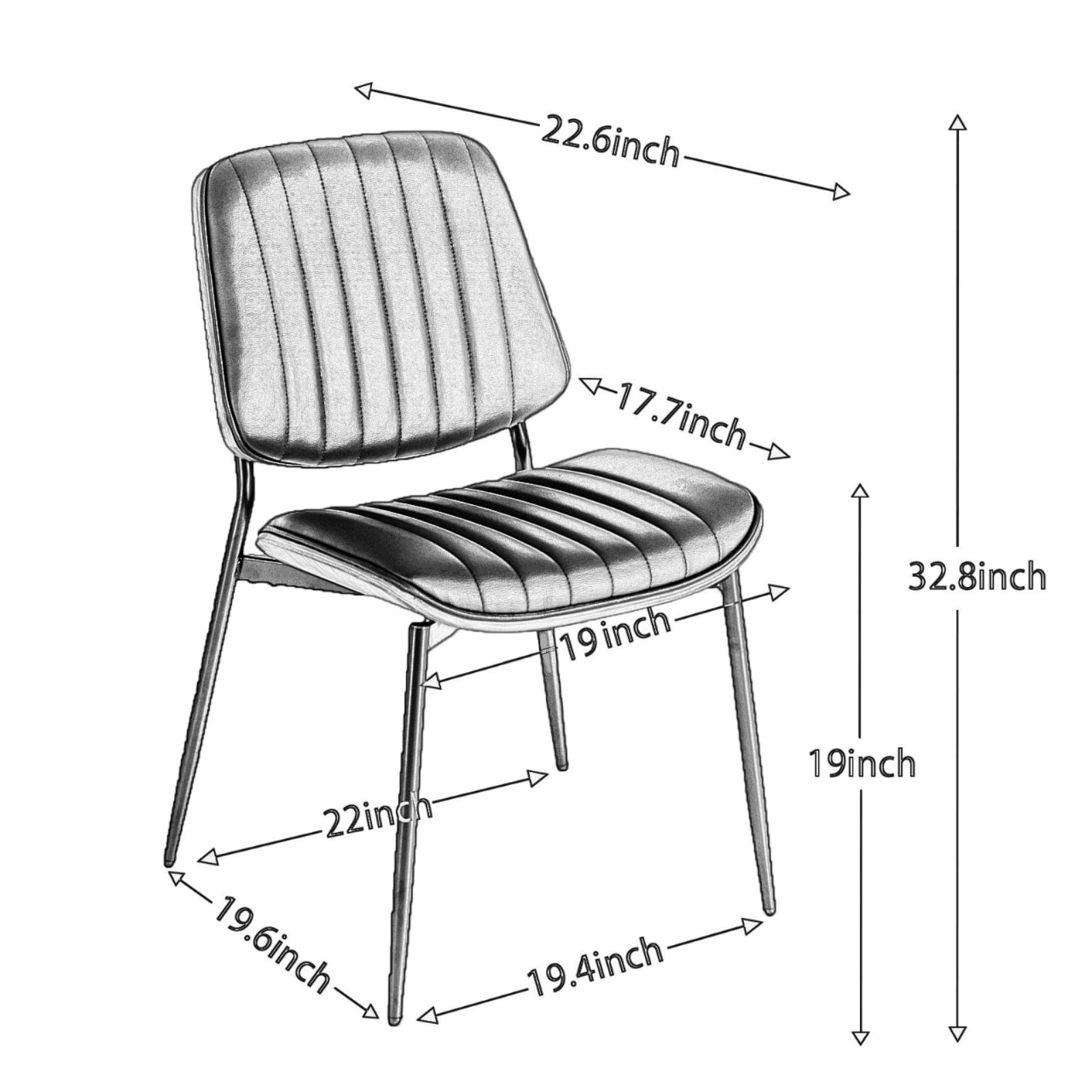 Dining Chairs Set Of 2 Mid Century Modern Retro Faux Leather Chair With Walnut Bentwo