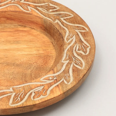 Handcrafted 13 Wood Charger Plate  Wooden Dinning Placemat Artisan Wood Tableware