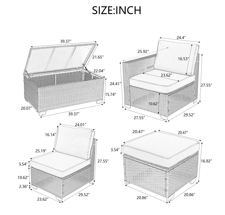 Outdoor 10 Piece Patio Furniture Set