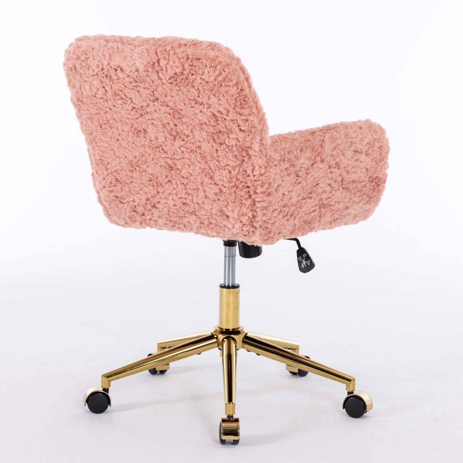Furniture Artificial Rabbit Hair Office Chair With Gold Base, Adjustable