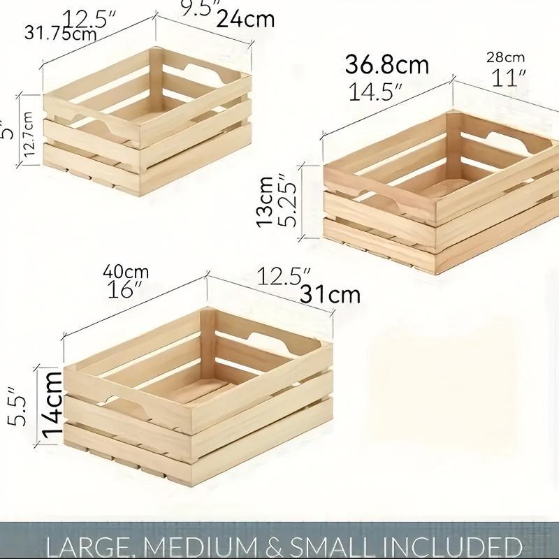 Three-piece Set Of Large Wooden Decorative Storage Boxes, Suitable For Weddings, Birthday Parties, Christmas And Thanksgiving Decorations.