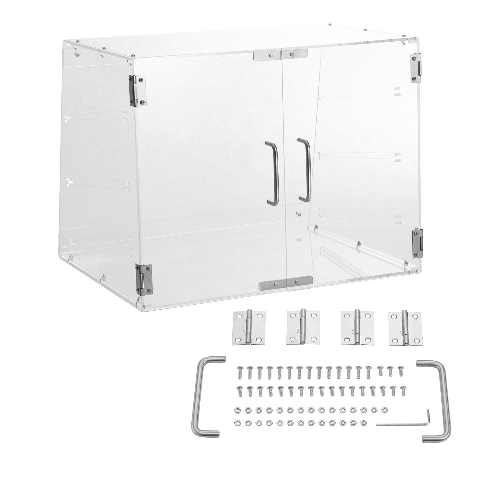 VEVOR Pastry Display Case, 3-Tier Commercial Countertop Bakery Display Case, Acrylic Display Box With Rear Door Access   Removable Shelves,